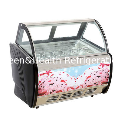 12 Pans Szary kolor Włoski Gelato wyświetlacz zamrażarka do sklepu z lodami