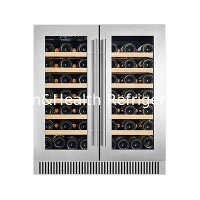 Certyfikat ETL Moda Podwójna Strefa SS Podwójne Szklane Drzwi Chłodniczka do czerwonego wina z 180L 68 butelkami