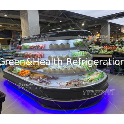 Wyświetlacz towarowy Custom Island Round Cabinet Multideck Open Chiller