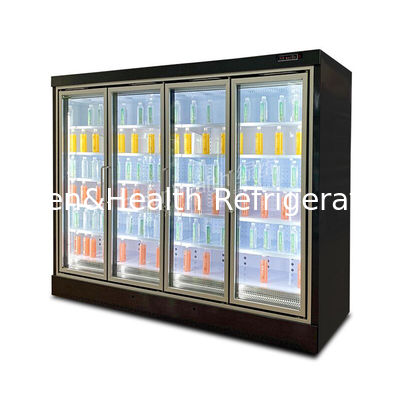 Chłodzenie wentylatorem Automatyczne sprężynowe z powrotem Szklane drzwi w pionie zamrażarka handlowa lodówka