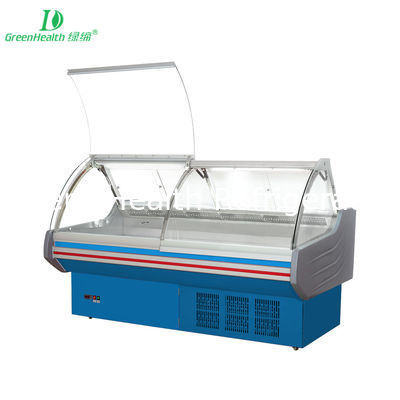 3m Supermarket Wyświetlacz świeżego mięsa Lodówka do rzezi Stop Czarny Kolor