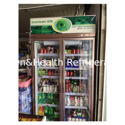 Komercyjny supermarket / Sklep dwa / trzy szklane drzwi lodówka ekonomiczna lodówka z wyświetlaczem