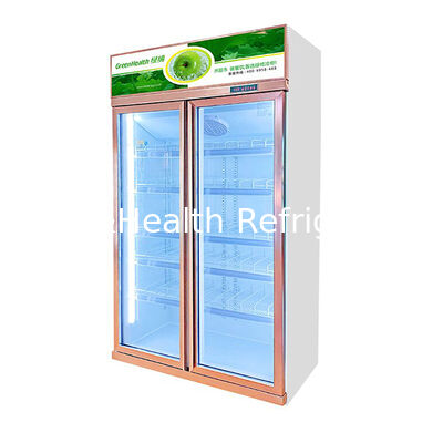 Zamrażarka komercyjna do wyświetlania napojów z dwoma szklanymi drzwiami do usuwania mgły i systemem chłodzenia zamontowanym na górze, pojemność 1154L