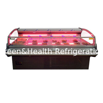 Modna wysokiej klasy zewnętrzna jednostka w stylu europejskim do przechowywania świeżego mięsa, chłodnicza witryna mroźnicza