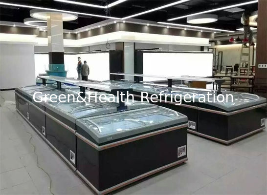 Czarny komercyjny wyświetlacz Zamrażarka Statyczny system chłodzenia Regulowana półka