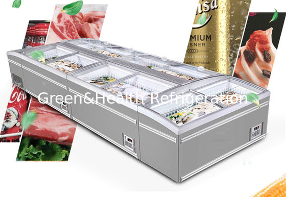 Duża zamrażarka z wyświetlaczem z owocami morza z regulatorem cyfrowym