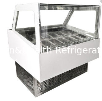 Witryna do lodów z zamrażalnikiem / lodów w kształcie popsicle Prezentacja Gelato Color Steel