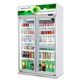 Luksusowa aluminiowa zamrażarka handlowa z zamrażalnikiem / lodówka z 2 drzwiami w supermarkecie