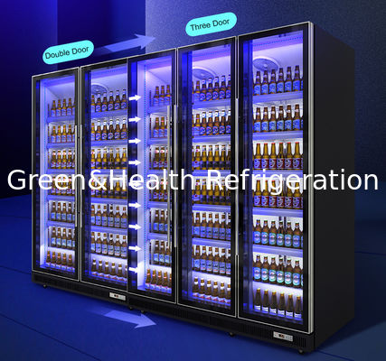 Auto Defrost Komercyjna zamrażarka pionowa z kółkiem do Pepsi / mleka / piwa ze szklanymi drzwiami dla