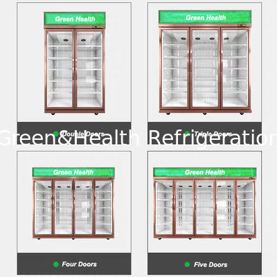 R134 Upright Supermarket Handlowa lodówka z drzwiami szklanymi