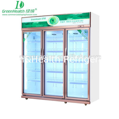Upright Supermarket Commercial Glass Door Lodówka Visicooler Prezentacja na sok