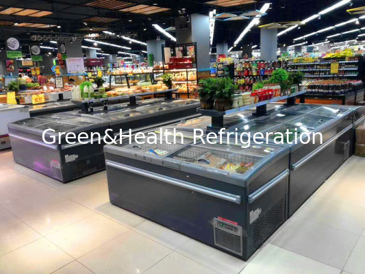 Supermarket Zamrażarka do wyświetlania mięsa i ryb z przesuwaną pokrywką